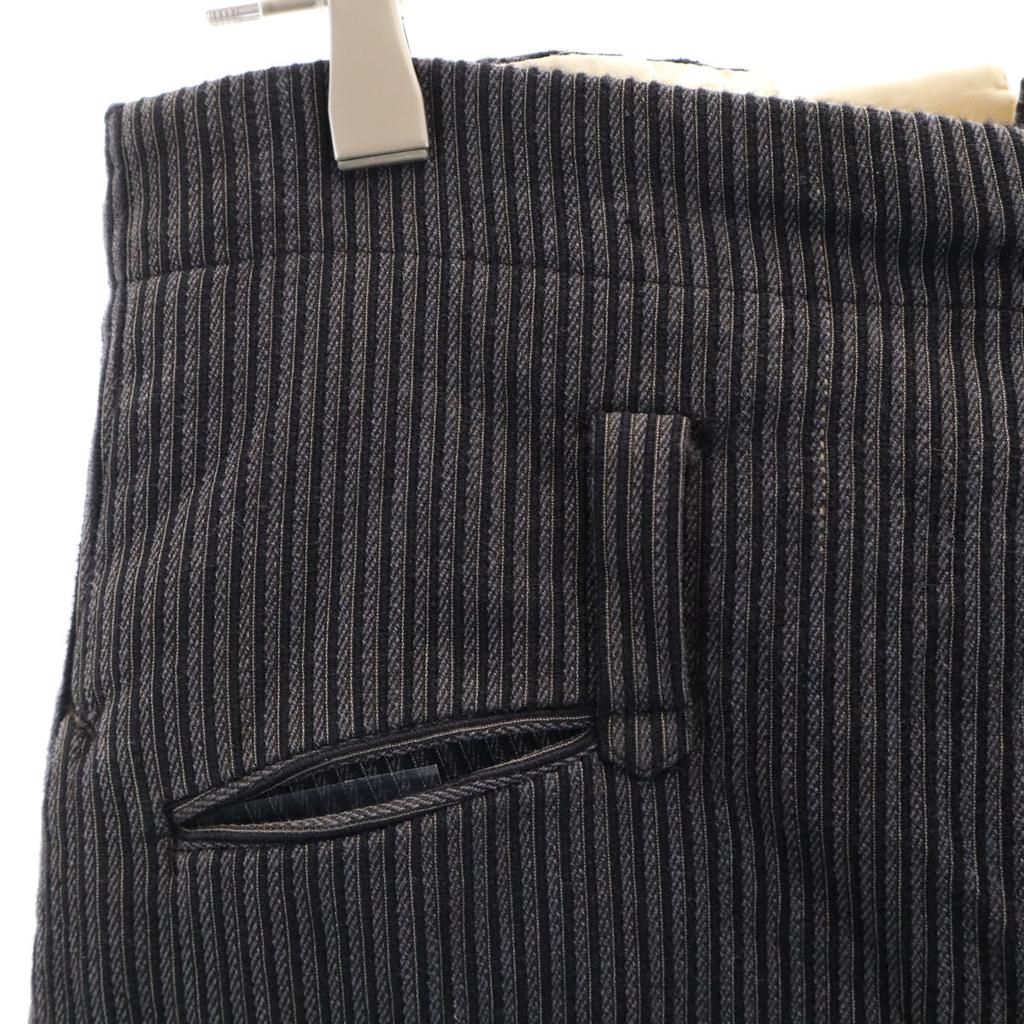 50s Vintage Needle Cinch Striped Pattern high waist Pants Gray Button fly Men's Used