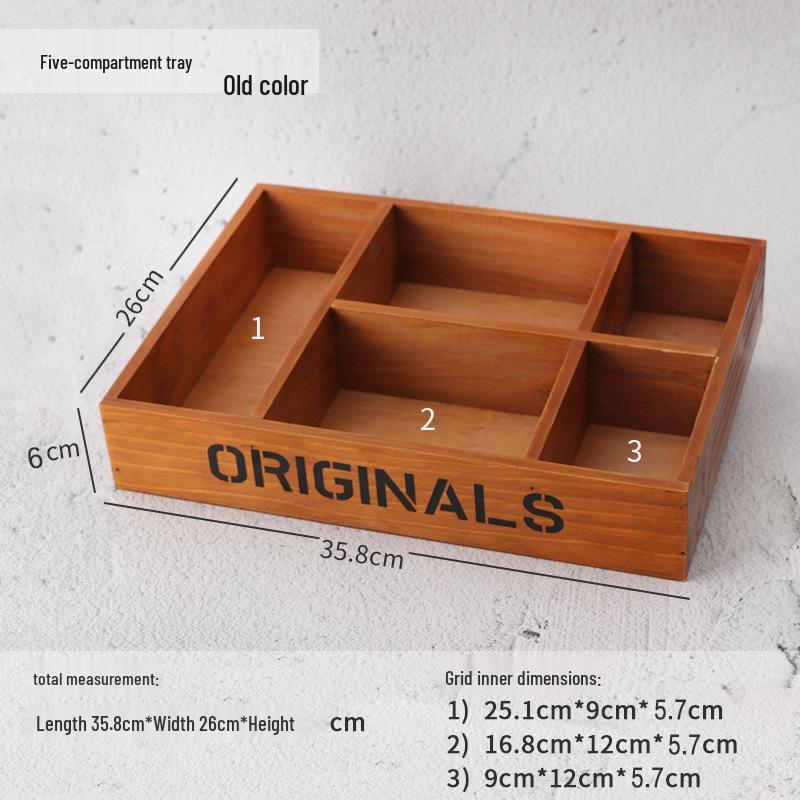 Wooden Desktop Storage Box: Raw Wood Tray & Cosmetics Lipstick Organizer