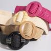 Bohemian Pp Grass Belt for Women, Versatile Decorative Elastic Resin Buckle Woven Women's Belt