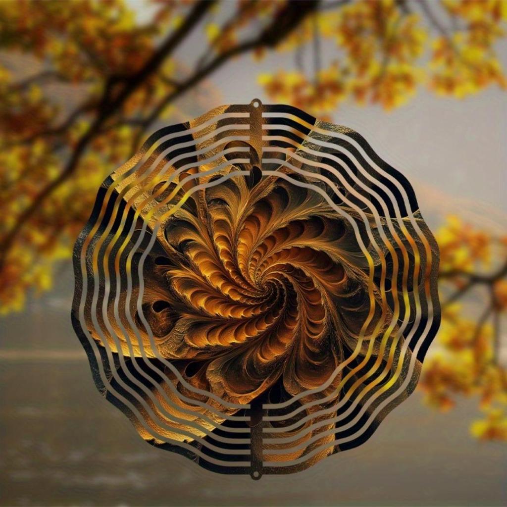 360 Degree Hanging Hook 10 Inch Metal Wind Chime Vibrant Abstract Design Durable Garden Decor Perfect Gift for Friends and Family Outdoor Patio Decor