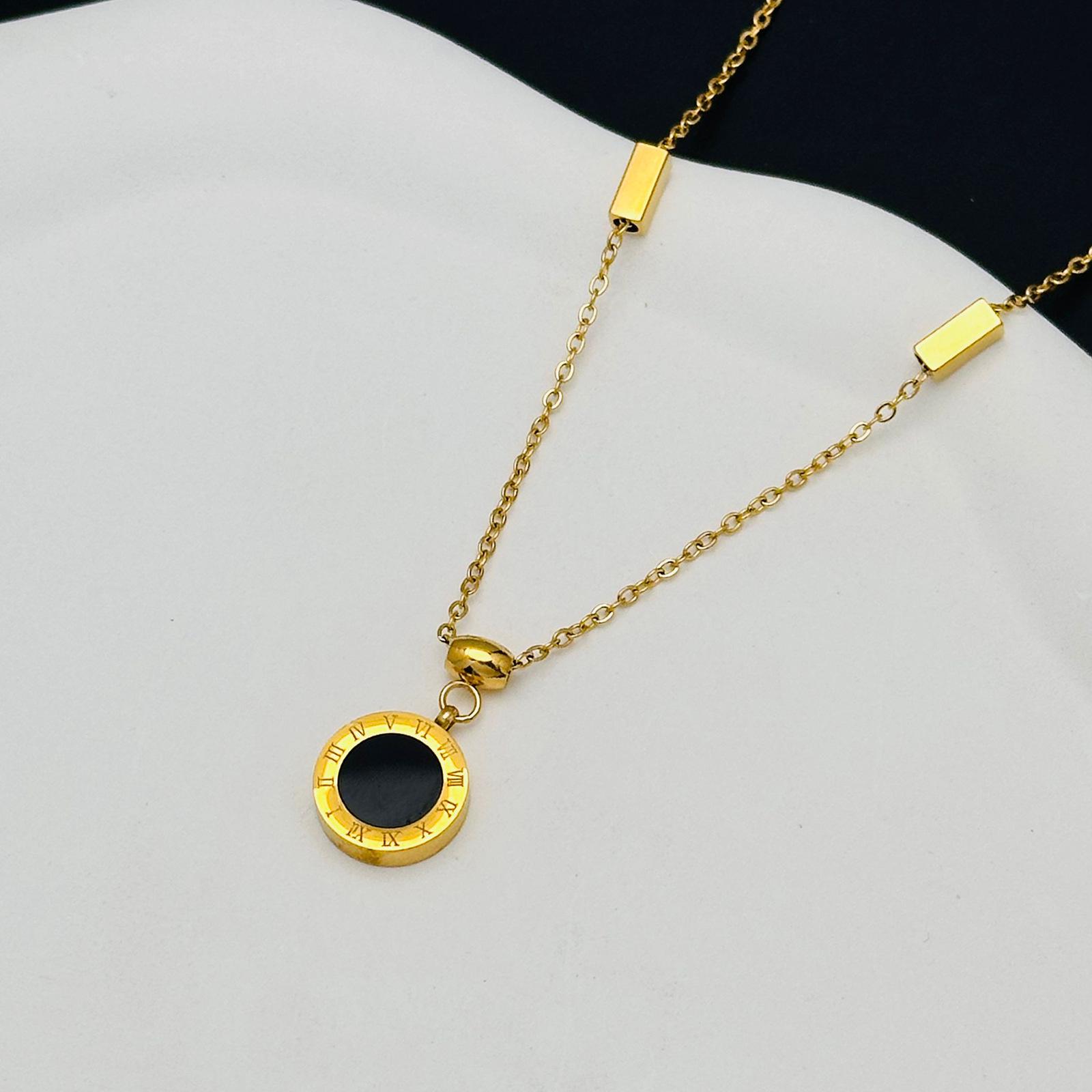 

Подвеска из титановой стали с римскими цифрами - Женская модная бижутерия