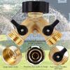 Garden Hose Splitter 2 Way Heavy Duty Y Connector Brass Garden Hose Adapter Hose Bib Splitter
