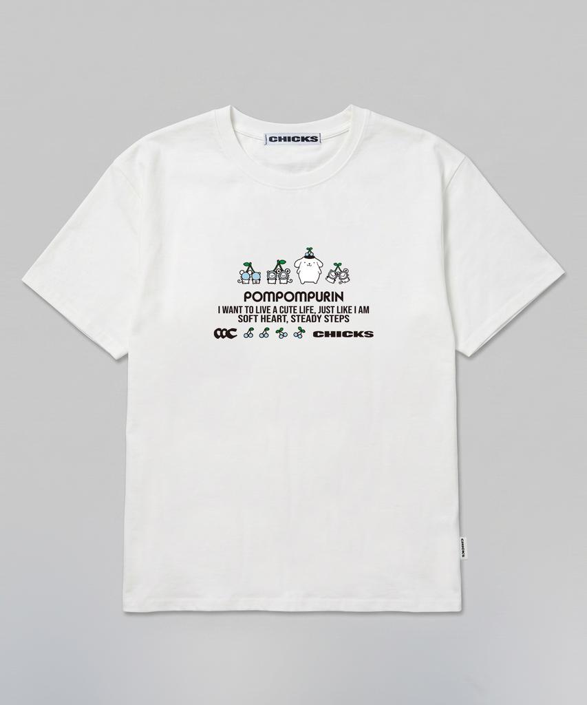 CHICKS Pompompurin Steady Oversized Short Sleeve T-Shirt Black