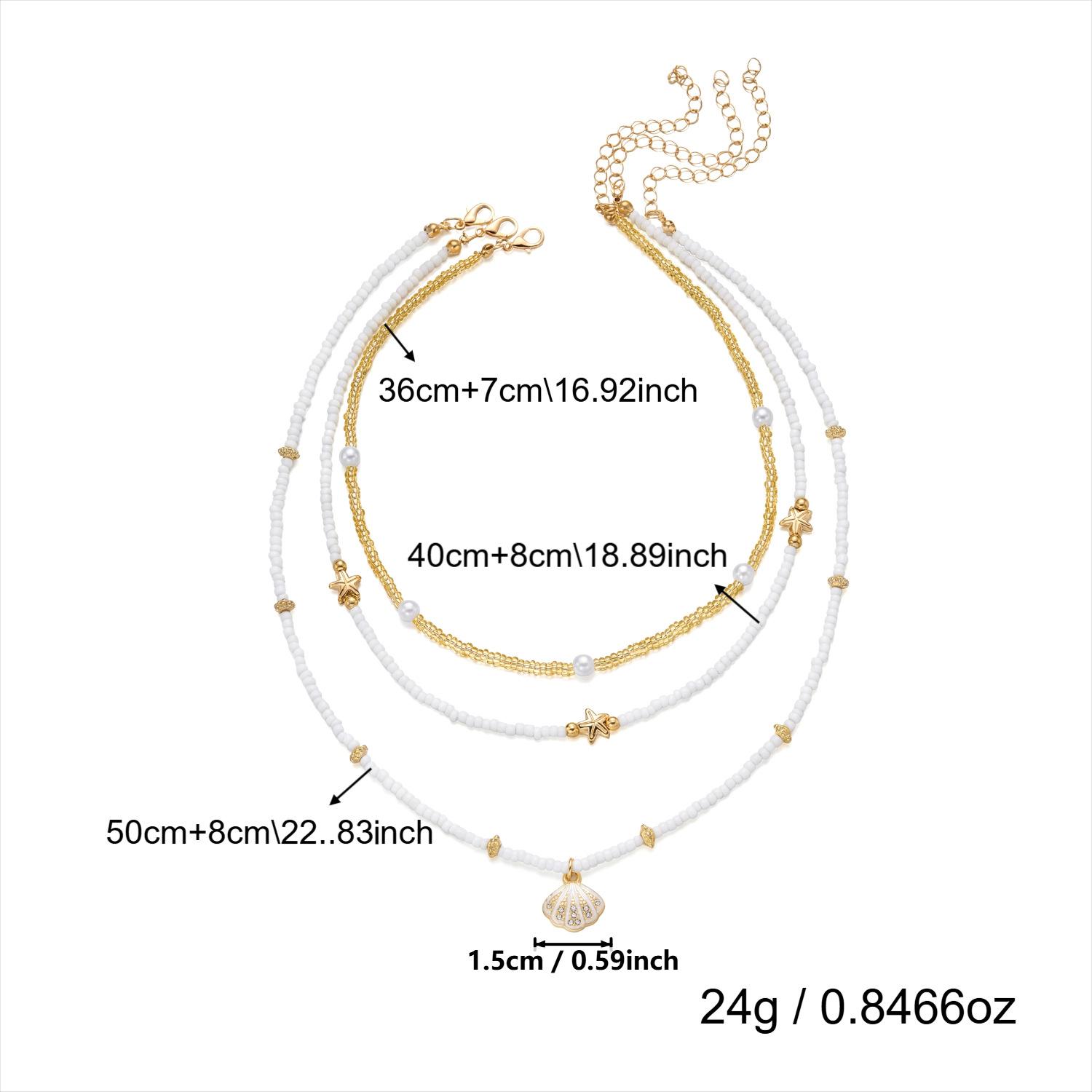 

Women s Bohemian Resort Style Starfish Pearl Multi-layer Necklace Versatile Beach Accessory 7