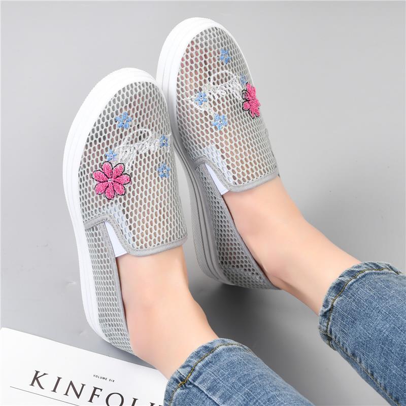 Women's Tennis Shoes Anti Slip Casual Sports White Shoes Shallow Mouth Shoes Flat Shoes Breathable