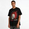Vintage Flame Skull Print T-Shirt Trendy Dark Style Casual Top Pure cotton T-shirt