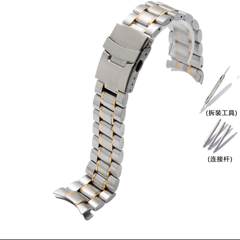20mm 22mm Universelles Gebogenes Herren-Uhrenarmband Für Casio EFV-540 500 510 EQB-501 EFR-303 Massives Edelstahlarmband Metall-Uhrenkette