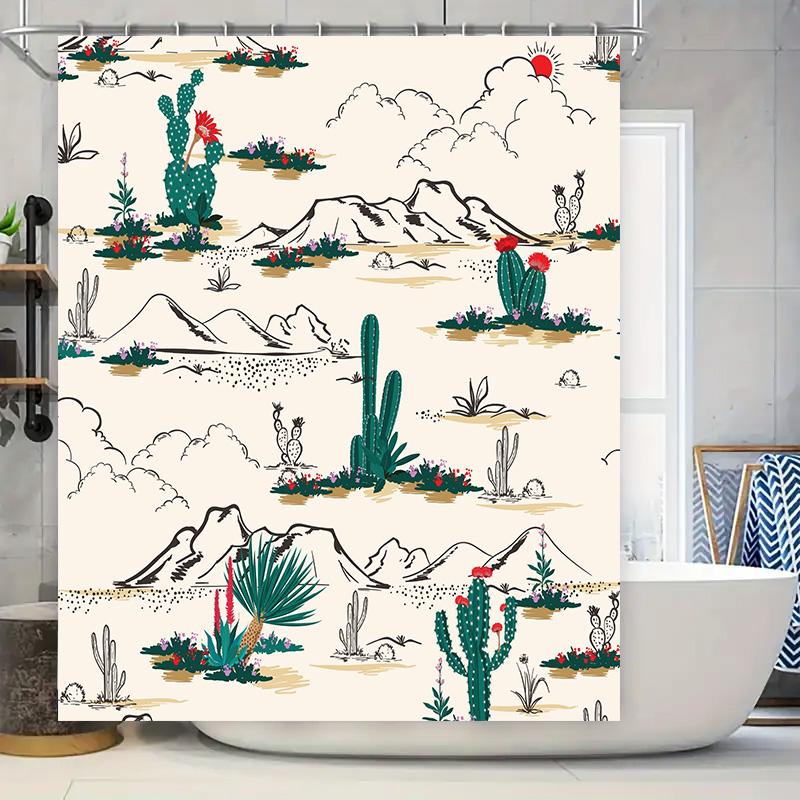 

Современная шторка для душа для ванной комнаты с принтом кактусов в стиле Дикого Запада, домашний декор, водонепроницаемые моющиеся тканевые панели для душа для ванных комнат в Бедро 90x180cm