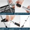 Sand Fleas Rake Stainless Steel Sand Sifter Detachable 52/68inch Long Handle Collapsible Shark Tooth Sifter for Beach Sand Crab