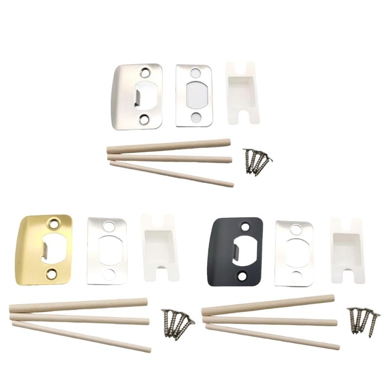 Home Door Strikes Plate set with Easy to Clean surfaces & Precise Hole Alignment Standard Door Lock Latches Reinforcement
