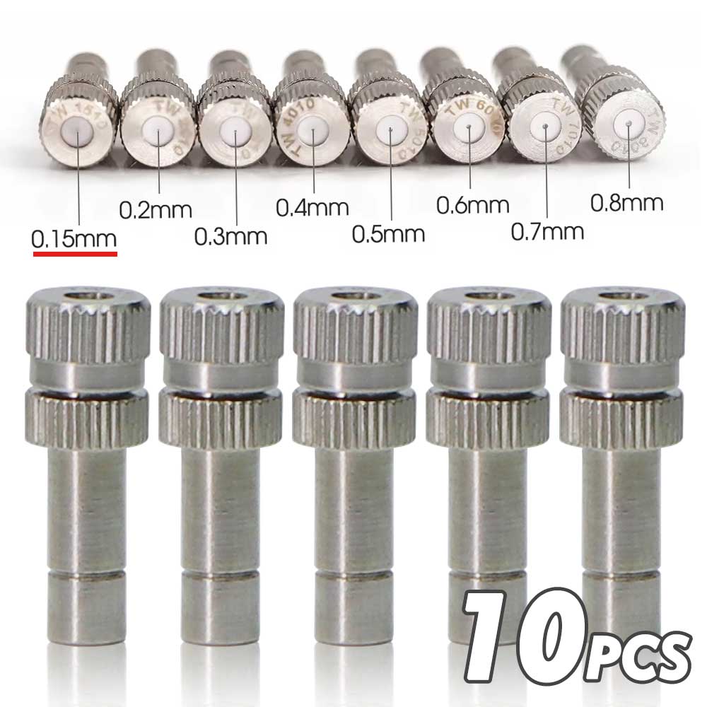 

6mm 0.15-0.8mm Low Pressure Misting Nozzles Fine Atomizer Sprayer Slip Lock for Outdoor Garden Irrigation Humidification Cooling