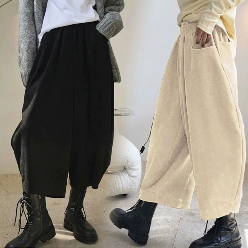 Autumn Casual Harem Pants Women Cotton High Waisted Trousers Retro Loose Bloomers Women's Oversize Pants Baggy Sweatpants
