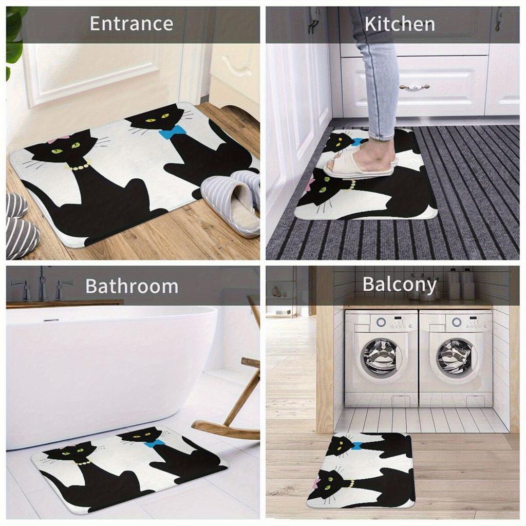 1pc Cat bathroom non-slip carpet Bedroom mat Entrance Doormat Home Decorative