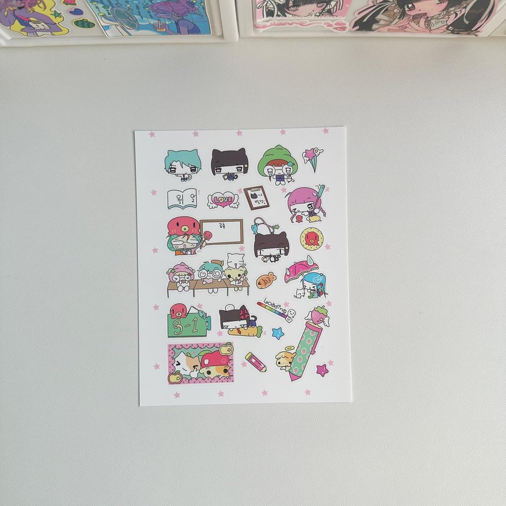 Korean Cute Cartoon Animal Stickers INS Style DIY Scrapbook Sticker Set for Journal Diary Decoration
