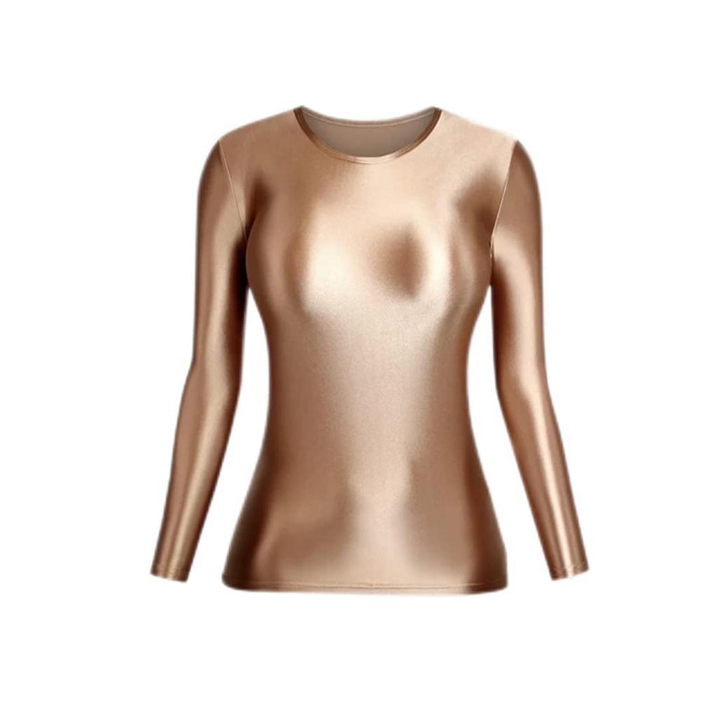 Close Lace Campaign Bold Seductive [MJINM] Women's Ultra-shiny Long-sleeved leotard.Stretchable, Ultra-thin material.Super fit.Conspicuous Queen,
