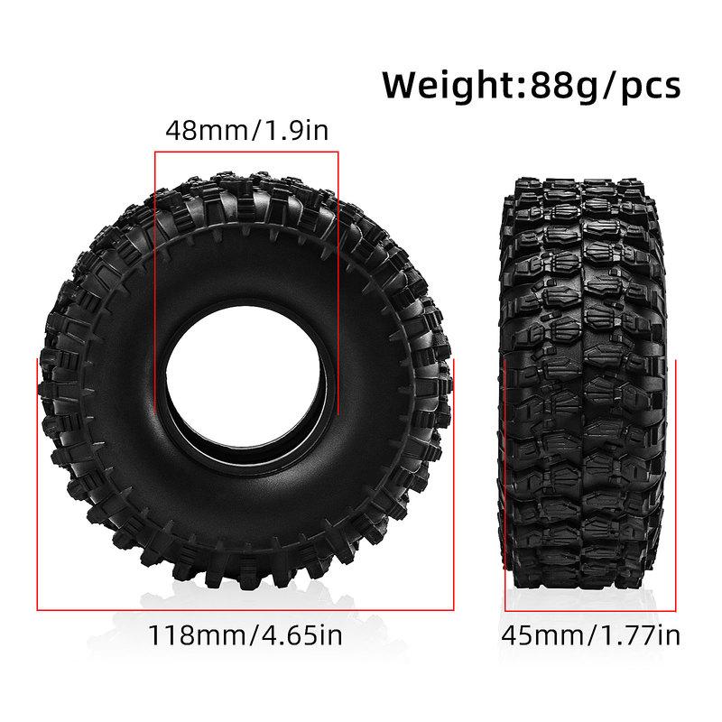 4pcs 1.9 inch RC Crawler Tire for 1/10 TRX4 TRX6 Axial SCX10 II 90046 III AXI03007 Gen7/8 D90 VS4-10 MST HSP RC Crawler Car