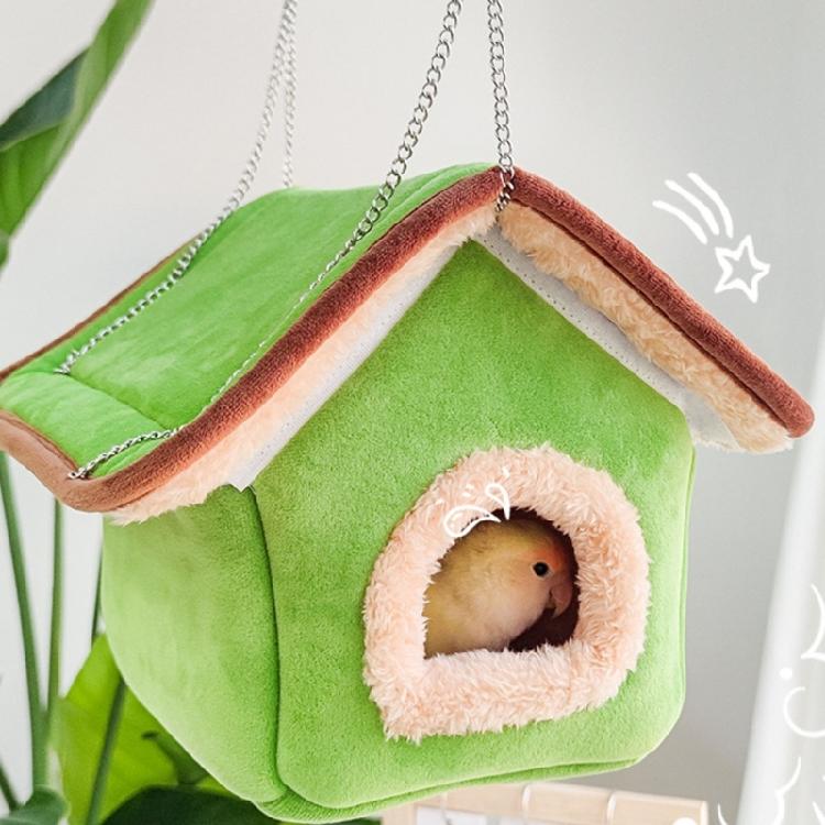 Warm Parrots House Plush Bird Cage Accessory Removable Liner Quickly Installation For Various Climates