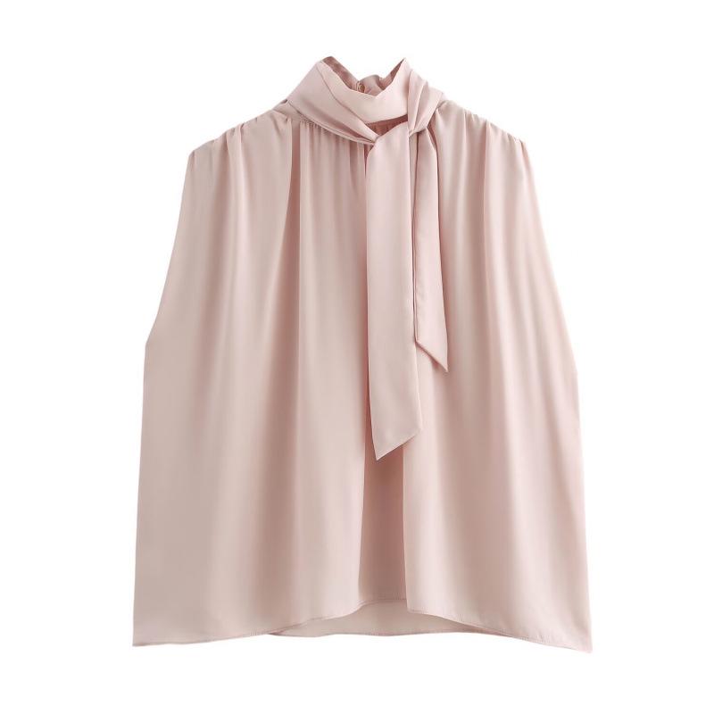 

Autumn Women s Solid Color Sleeveless Pullover with Bow Detail Medium