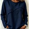 Women Solid Color Raw Edge Long Sleeve Top Casual Loose Fit Pullover Sweatshirt