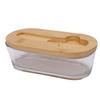 Glass   Dish with Lid Airtight   for Freshness 300ML Rectangular     for Kitchen Countertop Decor