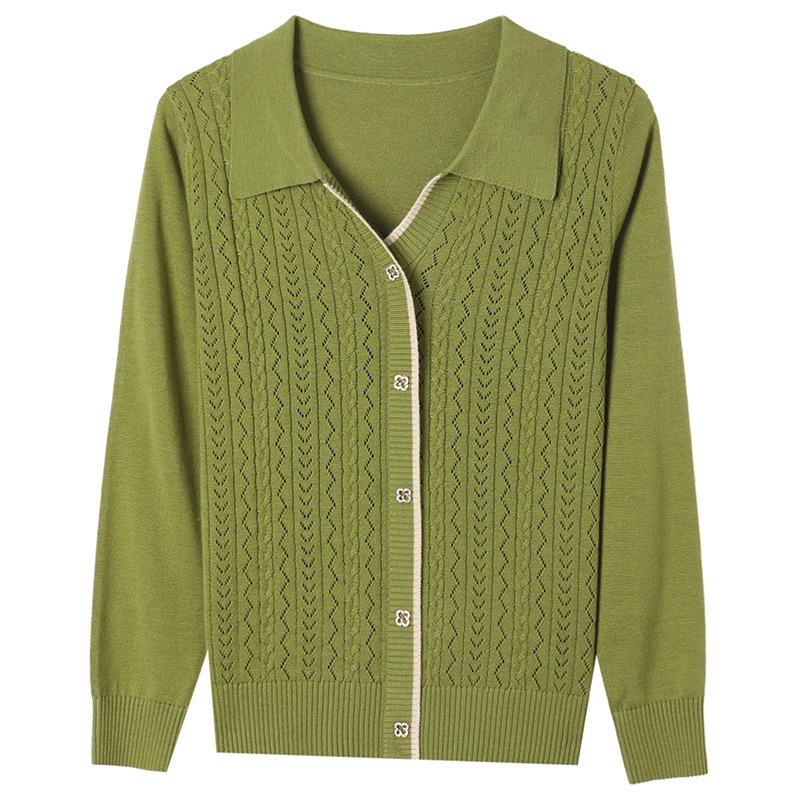 2025 Slim-Fit Cashmere Cardigan: Turn-Down Collar, Single-Breasted Jacquard Knitwear - Fashionable & Versatile Top