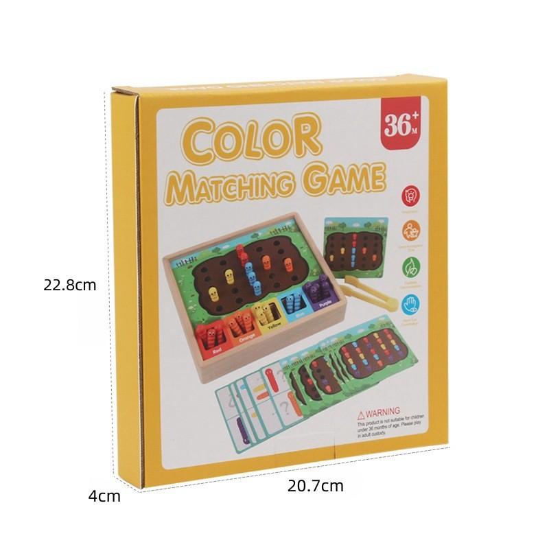 

Matching Color Wooden Bug Catcher Card Game Toy For Kids Hand Coordination Eye