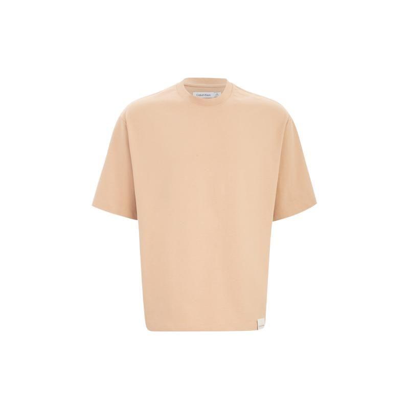 

Calvin Klein Minimalist Logo Print Crew Neck Pullover Straight Loose Short Sleeve T-Shirt Unisex Tops Khaki 40611ST-230