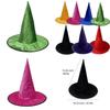 Cappello da Strega di Halloween Accessorio Costume Cosplay con Tessuto Peluche per Decorazioni di Festa