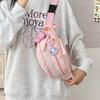 Adorable Nylon Crossbody Chest Bag Lightweight Summer Sling Bag For Kids Pink With Charm