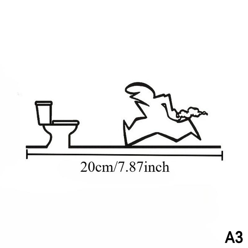 Minimalistický kovový koupelnový znak Ornament Symbol toalety Sprchová figurka Dveřní umělecký znak Domácí nástěnná umělecká dekorace Humorný design
