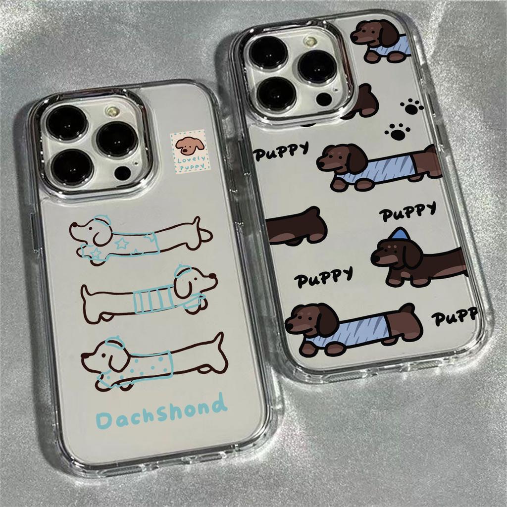 Cute Puppy Phone Case For IPhone 17 16e 16 15 14 13 12 11 Mini Pro Max X XR XSMAX 8 7 Air Plus Transparent Soft Cover