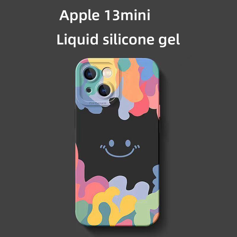 Kolorowa uśmiechnięta twarz odpowiednia dla Apple 15/14/13 minimalistyczne etui na iPhone 12pro odporne na upadki 7/8P