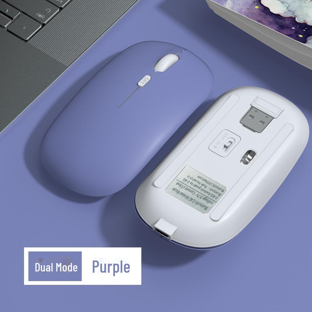 Silent Wireless Dual-Mode Bluetooth Mouse for iPad, Lenovo, Huawei, Tablets, and Computers