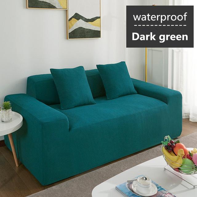 Polar Fleece Living Sofa Cover Universal Waterproof Couch Covers Solid Color Flexible Slipcover Non -Slip Full Wrap Sofa Seat Cushion Covering