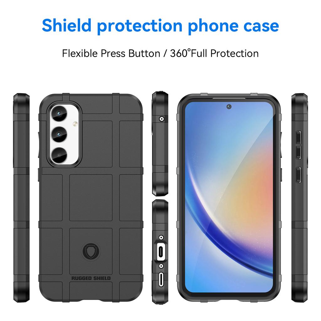 For Samsung Galaxy A35 5G TPU Phone Case Shockproof Cell Phone Cover with Square Grid Texture