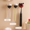 Wall Mounted Toothbrush Holder with Dustproof Cover U-Shaped Slot for Drainage Self Adhesive Bathroom Storage Rack for Toothbrushes