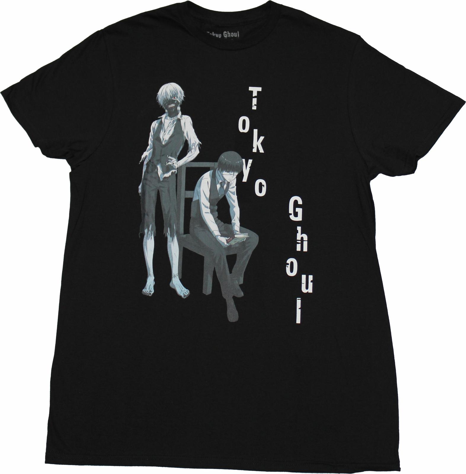 Tokyo Ghoul New Adult T-Shirt - Vertical Logo Versions of Ken Kaneki S