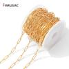 14K Gold Plated Brass Paperclip Link Chain Oval Link Cable Bulk Chain For DIY Jewelry Making Findings Handmade Crafts Components