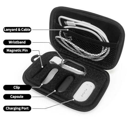 Compatible with Plaud NotePin/NotePin S waterproof portable lightweight storage bag including lanyard and sponge suitable for full accessories stor
