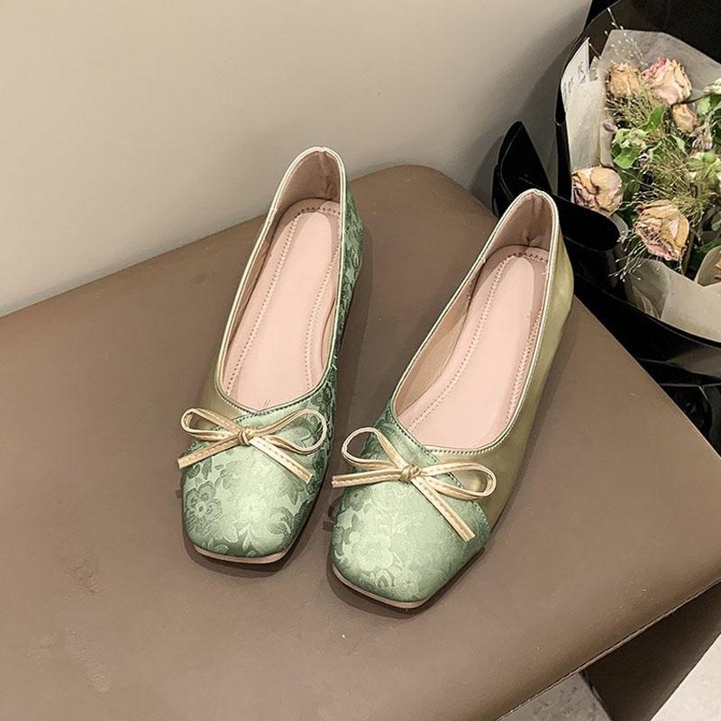 

Повседневная женская обувь 2025 Новая весенняя обувь балетки с квадратным носком слипоны лоферы золото серебро модные zapatos mujer размер 34-43 WSH5076 35