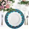 4-Piece European Vintage Blue and Gold Placemat Set Banquet Table Decor Accessories Holiday Gathering Restaurant Decor