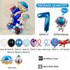 Astronaut Rocket Balloon Blue Space Theme 32inch Number Balloon Set Birthday Party Decoration Children's Baptismal Balloon Gifts
