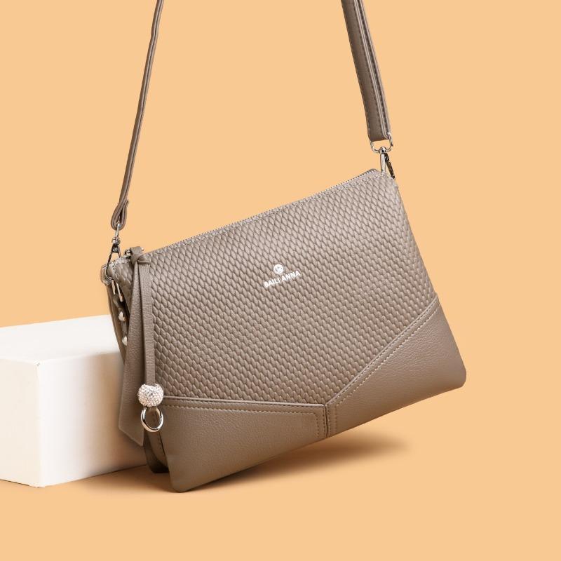 Ladies' Single-shoulder Leather Handbag with High-class Style, Stylish Crossbody Bag, Mother Bag