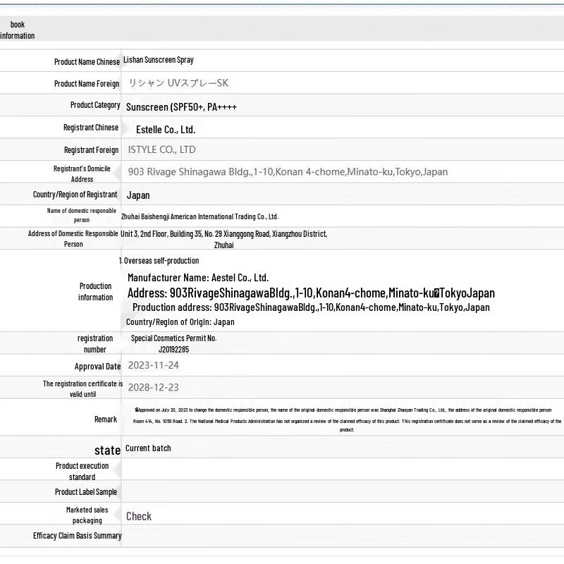 Lishan Fresh Scent Sunscreen Spray