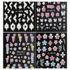 4 Sheets Flowers Nail Sticker Sweet Nails Art Stickers Self-Adhesive Nail Decals Nails Art Decoration for Woman Girl
