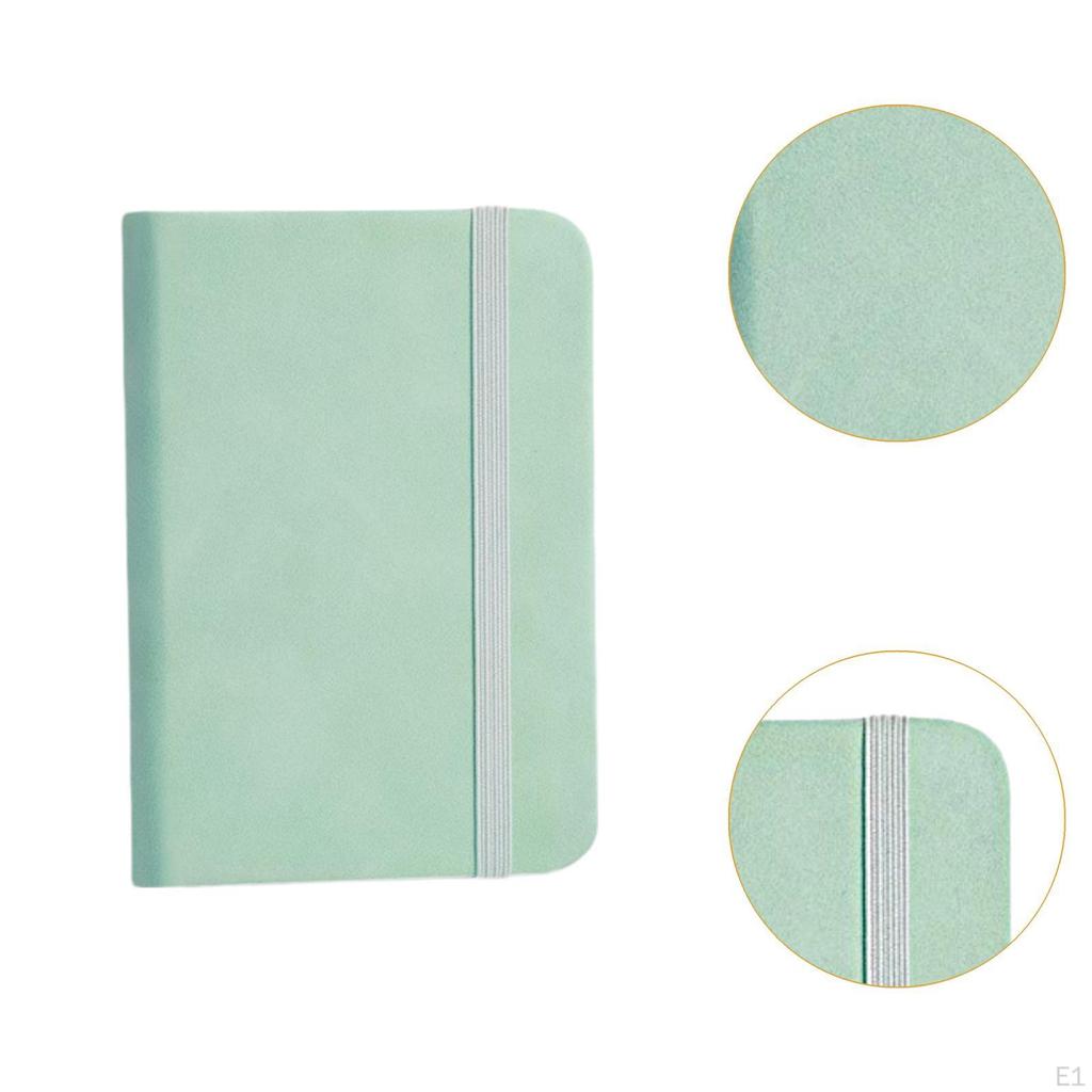 Notatnik kieszonkowy A7 Note 100 arkuszy z elastycznym paskiem, przenośny, w linie, skóra PU