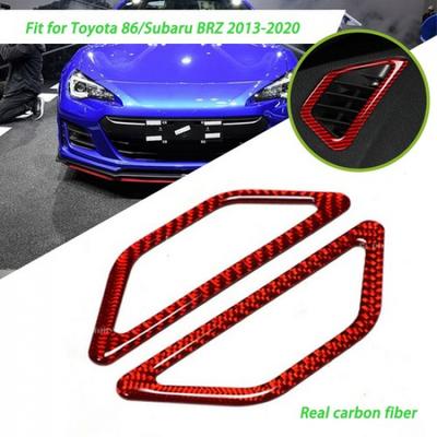Carbon Fiber 2Pcs Dashboard Air Vent Outlet Trim For Subaru BRZ Toyota 86 Red