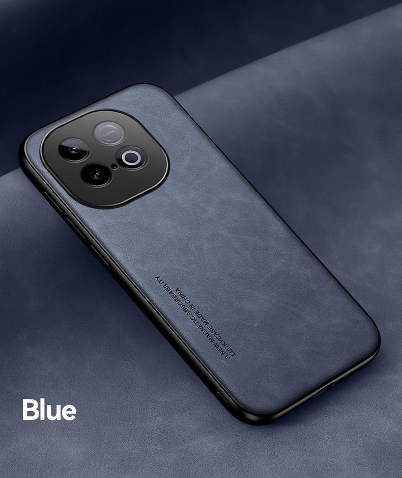 

Розкішний шкіряний чохол для iQOO Z10 Turbo Pro Чохол Ультратонкий Автомагнітний захист Чохол для телефону для VIVO iQOO Z10 Turbo Pro Capa iQOO Z10 Turbo Pro синій