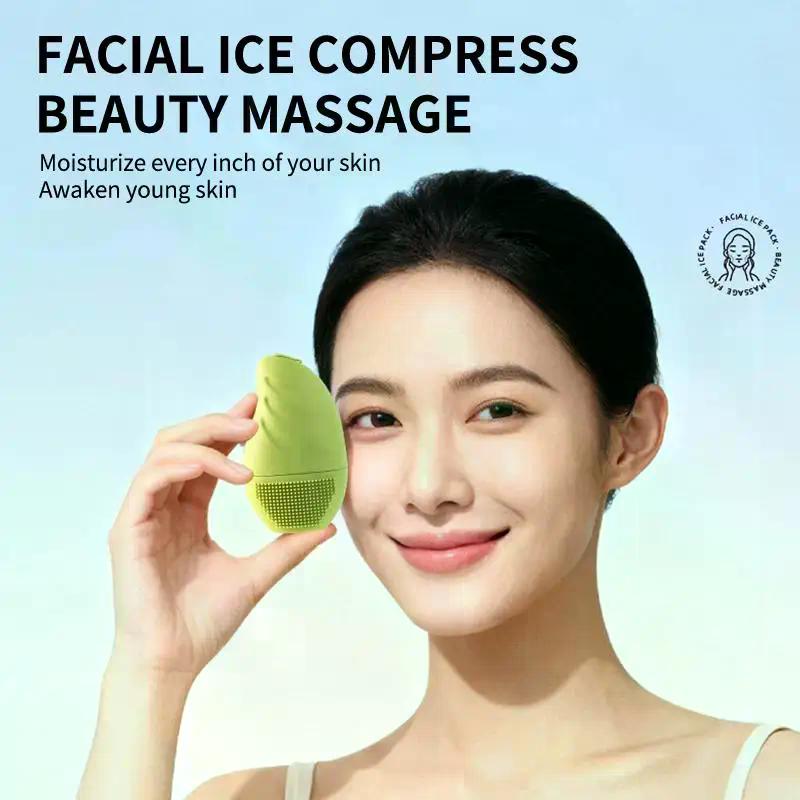 Mango Shape Ice Facial Roller Skin Care Lifting Contouring Tools Cube Trays Ice Globe Balls Face Massager Wash Face 2 In 1