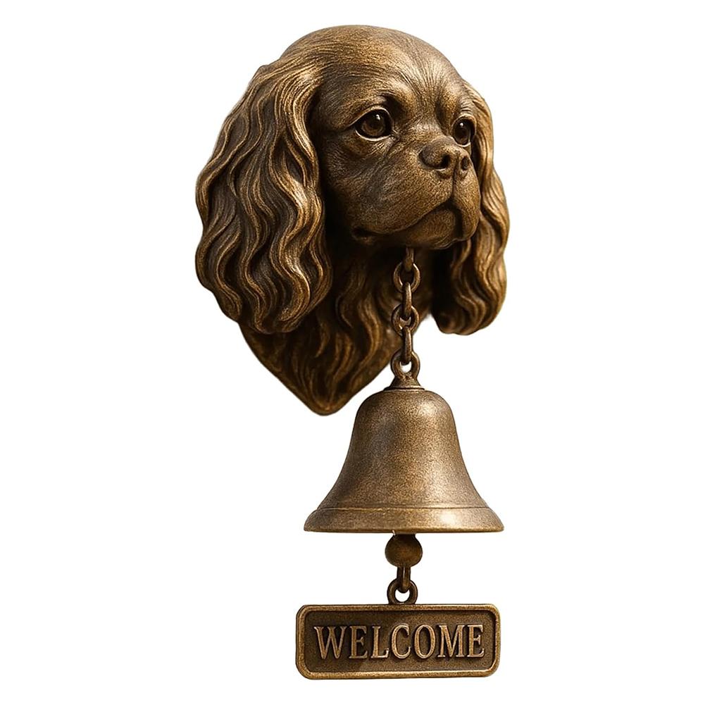 Cute Dog-Shaped Doorbell Pug Outdoor Patio Garden Welcome Door Hanging Decoration Front Door Cast Iron Wind Chimes Dinner Bell